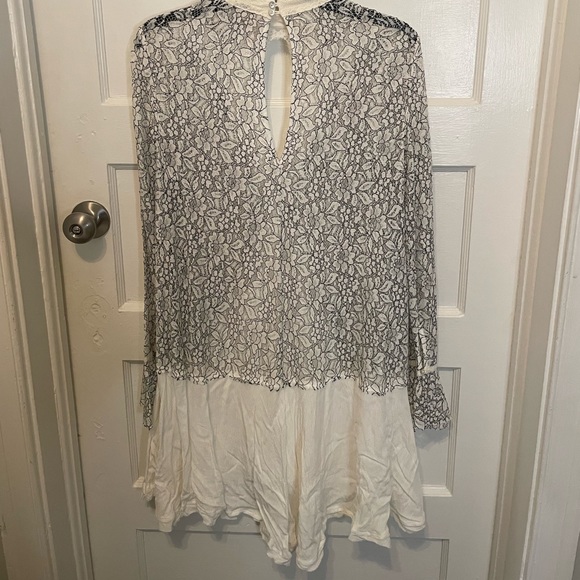 Free People White Lace Tell Tale Long Sleeve Tunic Dress S - Picture 10 of 12